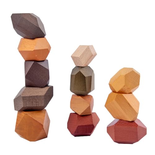 ifundom 1 Rock- entwicklung kindliche entwicklung Kid Toys zum Sortieren von Farbformen Ziegelsteine ​​für Kinderspielzeug Steinspielzeug aus Holz hölzern von ifundom