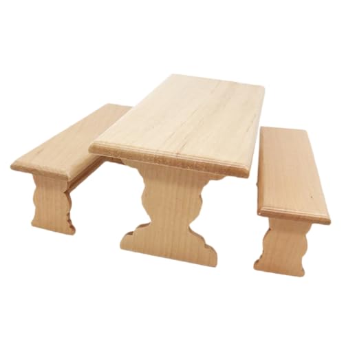 ifundom Puppenhaus Esszimmer Set 112 Miniatur Tisch Bank Jungen Und Mädchen Spielzeug Möbel Holz Mini Tisch Und Stuhl Set ifundom Puppenhaus Esszimmer Set 112 Miniatur Tisch Bank Jungen Und Mädchen Spielzeug Möbel Holz Mini Tisch Und Stuhl Set von ifundom