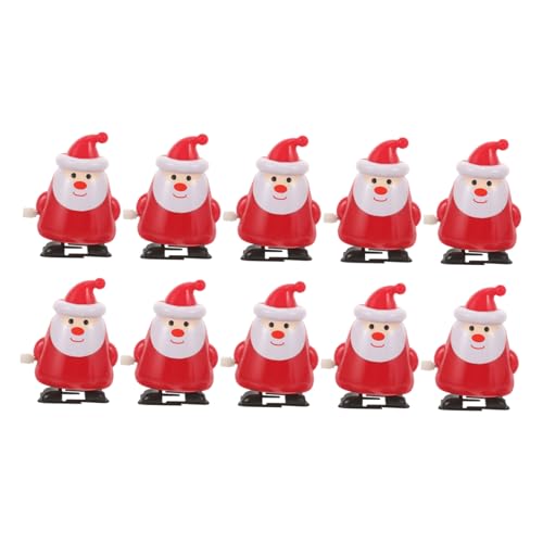 ifundom 1 Satz 10 Stück Festival Aufziehspielzeug spielzeuge für hühner Weihnachts oblaten Fun Toy weihnachtsuhrwerk weihnachtsmann aufziehspielzeug Plastik rot von ifundom