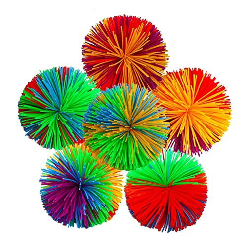 ifundom 1 Satz 10st Sensorisches Spielzeug Für Kleinkinder Silikon Fadenförmige Kugel Federnd Kleinkindspielzeug Regenbogen-pom-hüpfbälle Schmusespielzeug Prallen Saitenball von ifundom