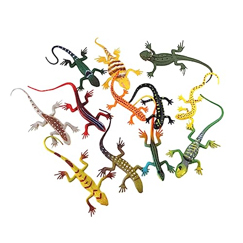 ifundom 1 Satz 12St Eidechsenmodell Chaps tiegerkostuem reptiloiden Toy tomodell kucheltier schleichtiere wild Life kindercroks Ruthe Wildlife simuliertes Echsenmodell von ifundom
