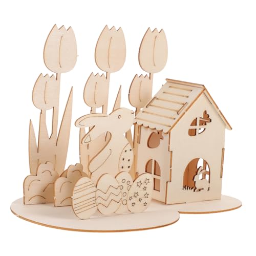 ifundom 1 Satz 3D-Puzzle-Kaninchen Puzzlematte Lernpuzzle Lernspielzeug Für Osterspielzeug-Puzzle Osterkinder-puzzlespielzeug Osterspielzeug Für Kleinkinder 3D-montagepuzzle Holz von ifundom