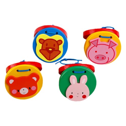 ifundom Pädagogisches Musikspielzeug – 4-teiliges Kastagnetten-Set Aus Holz Frühlerninstrument Für Kinder Mit Glatten Kanten ifundom Pädagogisches Musikspielzeug – 4-teiliges Kastagnetten-Set Aus Holz Frühlerninstrument Für Kinder Mit Glatten Kanten von ifundom