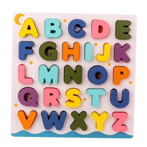 ifundom 1 Satz Alphabet-blöcke-Puzzle- Lernspielzeug Aus Holz Einlegeblöcke Stapelblöcke Hand Greifen Blöcke Holzspielzeug Für Intelligenz Stapelblock Hölzern von ifundom