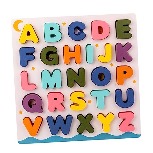 ifundom 1 Satz Alphabet-blöcke-Puzzle-Spielzeug 3D-Buchstaben-rätsel Für Kleinkinder Lernspielzeug Alphabet-Puzzles Aus Holz Steckpuzzles Holzbuchstaben Rätsel Hölzern Anzahl Lerntafel von ifundom