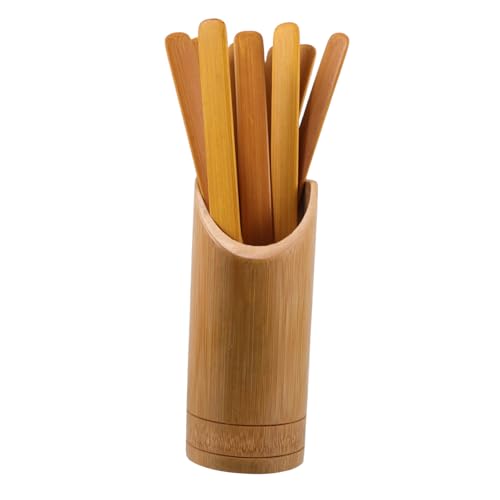 ifundom 1 Satz Bambusstock bambusstäbe glücksbringer Aufbewahrungseimer aus Bambus Chinesische Glücksstäbchen Spiel-Requisitenrohr Weissagungs-Aktionssticks Zeichenstockfass Light Brown von ifundom