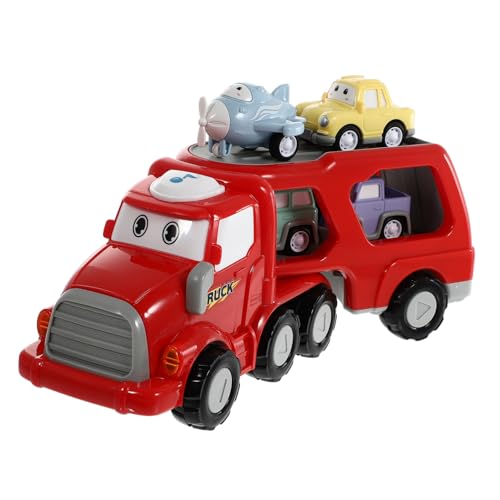 ifundom 1 Satz Baufahrzeug Cartoon-LKW Auto Konstruktion Cartoon-Fahrzeug- puppenwagen kinderfahrzeug Engine Cartoon- pädagogisches Plastik rot von ifundom