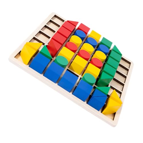 ifundom Pädagogische Bausteine ​​– Puzzlespielzeug Für Kinder Montessori-holzklötze-Set Geometrische Formen Interaktives Lernspielzeug Für Kinder von ifundom