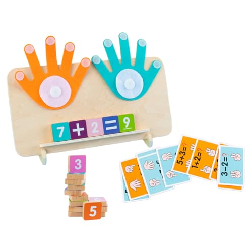 ifundom 1 Satz Digital Teaching - spielzeuge zum Zählen von Fingerzahlen Mathe Lernspielzeug Mathematik -Lernspielzeug mit Zahlenblöcken hölzern von ifundom