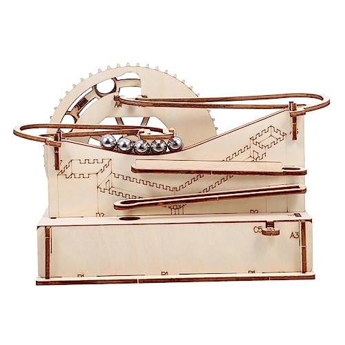 ifundom Hölzernes Murmelbahn-Puzzle-Set Pädagogisches Bauset Zählspielzeug Murmelbahn-Modell Kognitives Spielzeug Für Jungen Und Mädchen von ifundom