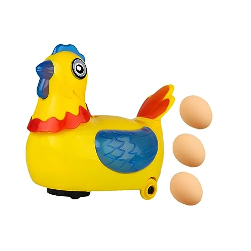 ifundom 1 Satz Elektrisches Hühnerspielzeug Auto Hasen-schlüsselanhänger-Party Graffiti-Ei Grashasen-Ornament Gadget Miniatur-puppenhausschalen Glänzende Eier Kanister Vor Zwerg Abs Yellow von ifundom