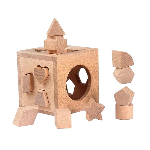 ifundom 1 Satz Form-Puzzle-Box interaktives holzspielzeug Lernspielzeug für Umweltfreundliches geometrische kognitive Blöcke geometrische Holzblöcke von ifundom