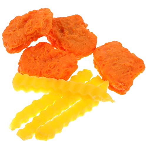 ifundom 8-teiliges Set mit Spiellebensmitteln Simulierten Chicken Nuggets Realistischem Modell mit Gerösteten Hähnchen-Pommes von ifundom