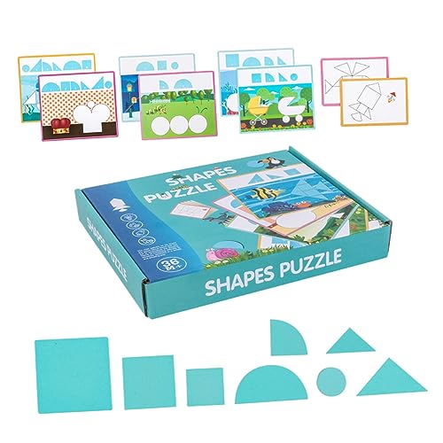 ifundom 1 Satz Geometrie-Puzzle Tangram-Spielzeug Stapelpuzzles aus Holz Kinder Sicherheit sicherheitsleine für Kinder Spielzeuge Mädchenspielzeug Intelligenzentwicklungsrätsel hölzern von ifundom