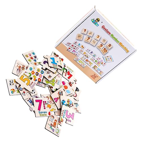 ifundom 1 Satz Gestenzahl-Matching-Puzzle Spielzeuge Zahlen-Matching-Puzzle Mathe-Spielzeug Zum Frühen Lernen Kognitives Puzzle Für Kinder Anzahl Lehrmittel von ifundom