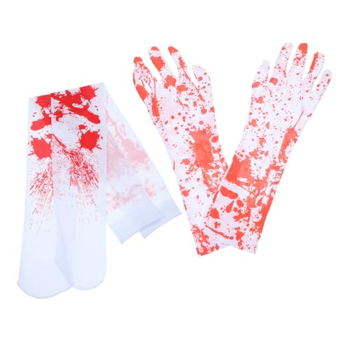 ifundom 1 Satz Halloween-Requisiten Skeletthandschuhe Halloween Ankleiden Halloween-socken Strumpfhandschuhe Für Halloween Schädel Socken Party-strümpfe Skelett-Handschuhe Kostüm Polyester von ifundom