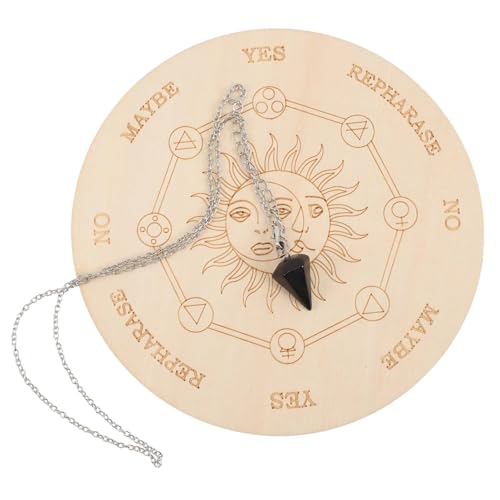 ifundom 1 Satz Hölzernes -Brett Pendelbrett Pendel Halskette heidnischer Altarbedarf Wünschelruten Pendelständer Altar liefert Wicca-Zubehör Metaphysische Pendeltafel- Holz ifundom 1 Satz Hölzernes -Brett Pendelbrett Pendel Halskette heidnischer Altarbedarf Wünschelruten Pendelständer Altar liefert Wicca-Zubehör Metaphysische Pendeltafel- Holz von ifundom