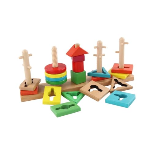 ifundom 1 Satz Holzblock Kinder Pädagogisches Spielzeug Geometrisches Passendes Spielzeug von ifundom