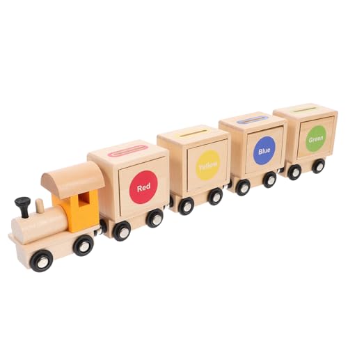 ifundom 1 Satz Holzzug Zappelmagnet Puzzle Labyrinth Roboterzug Lernerkennung Zusammengebauter Zug Formsortierer Sortierzug Holzzug Frühes Sortieren Von Zügen von ifundom