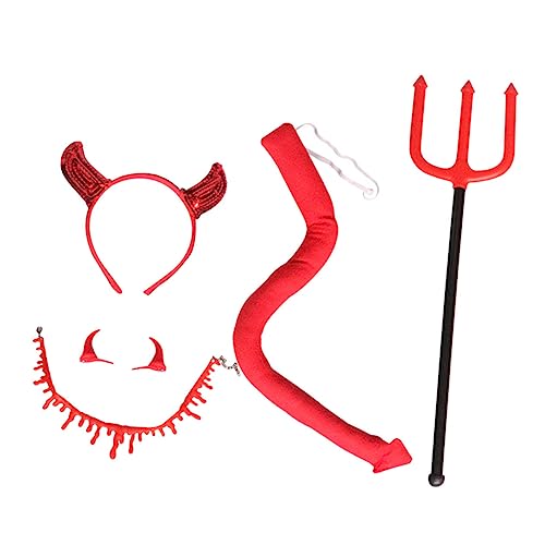 ifundom 1 Satz Horn-Frack-Anzug Halloween-Ohren Teufel Kostüm Mädchen Fisch Kostüm Schnecken-Stirnband Teufel Halskette Stirnband Mit Teufelshörnern Ziegenhorn Skelett Rot ifundom 1 Satz Horn-Frack-Anzug Halloween-Ohren Teufel Kostüm Mädchen Fisch Kostüm Schnecken-Stirnband Teufel Halskette Stirnband Mit Teufelshörnern Ziegenhorn Skelett Rot von ifundom