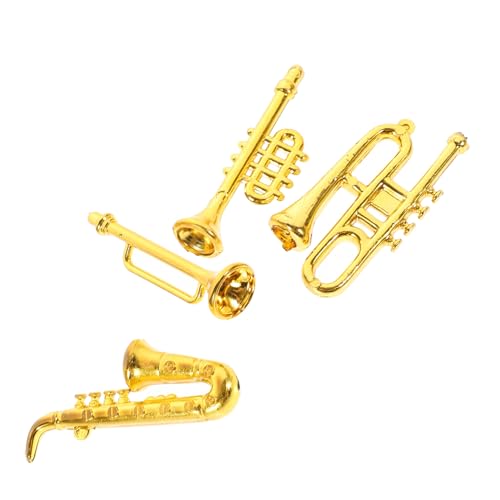 ifundom Realistisches Mini-musikinstrumenten-modellset 4-teilig Mini-Instrumente Aus Kunststoff Für Puppenhaus- Mini-hauszubehör von ifundom
