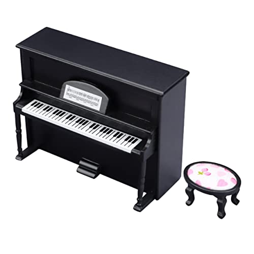 ifundom 1 Satz Klavier Ornamente Mini-Hausdekoration Mini-Hausverzierung Vintage-Klavier Mini Möbel adventsgeschenke mini Klavier Miniaturmöbel Miniklavier basteln Holz Black von ifundom