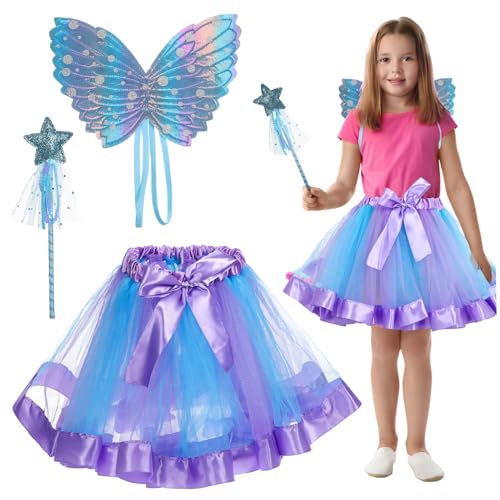ifundom 1 Satz Mesh-Tutu-Rock kleines mädchen tutu Tüll-Mesh-Rock Feenflügel für Mädchen Schmetterlingskleid halloween kostüm kostüm Tutu für kleine Mädchen Tutus für Mädchen Flachs von ifundom