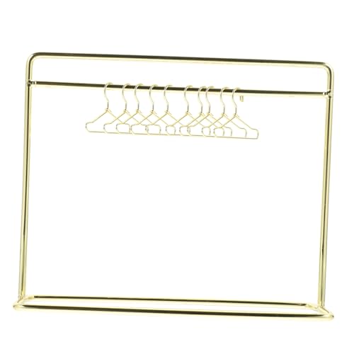 ifundom 1satz Miniatur Kleiderständer Für Puppen Hänger Für Puppenkleidung Teiliges Mit Kleinen Hängern Und Goldenen Kleiderständer Für Puppenhaus Zubehör von ifundom