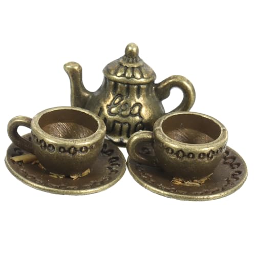 ifundom 1satz Miniatur Teekannen Set Aus Handgefertigte Deko Mit Tasse Für Puppenhaus Und Fotografie Hochwertiges Mini-küchenzubehör Langlebig Und Wiederverwendbar von ifundom