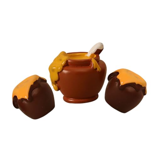ifundom 1 Satz Mini Honey Jar Puppenhaus-essenszubehör Miniaturglasdekor Bienenhonig Glas Mini-marmeladenglas Puppenhaus-Ornamente Miniatur-honigglas Honig-Party-Dekoration Harz von ifundom