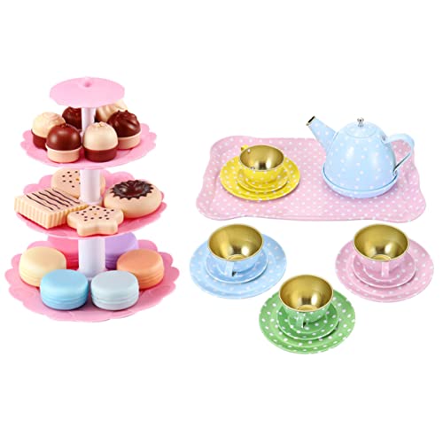 ifundom 1 Satz Nachmittagstee Tea Set for -Tee-Set Kreatives Teeservice Spielhaus-Tee-Set Nachmittagstee- Dessert-Turm- Plastik ifundom 1 Satz Nachmittagstee Tea Set for -Tee-Set Kreatives Teeservice Spielhaus-Tee-Set Nachmittagstee- Dessert-Turm- Plastik von ifundom