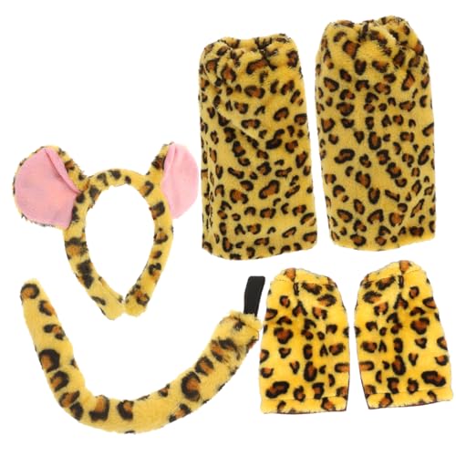 ifundom 1 Satz Niedliches Tier Ohr Stirnband Set für Weiches Leopard Cosplay Zubehör für Halloween Geburtstagsfeiern und Themenveranstaltungen Sicheres Material und Kreatives Design von ifundom