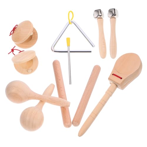ifundom 1 Satz Perkussionsspielzeug aus Holz für Säuglinge sensorisch musikalische Trommel Musikinstrumente Kleinkinderinstrumente Schlaginstrument Musikinstrument aus Holz Metall von ifundom