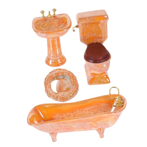 ifundom 1 Satz Puppenhaus-badegeschirr Puppenhaus-toilettenmöbel Puppenhaus-waschbecken Puppenhausmöbel, Spielzeug Mini-toilettenmöbel 1/24 Puppenhaus-Badezimmer Haushalt Vorgeben Keramik von ifundom