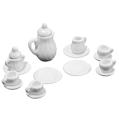 ifundom 1 Satz Puppenhaus Teetasse Häuser Miniatur Bausatz Mini-Teetasse Mikro-Puppenhauszubehör Puppenhaus Küchenzubehör Keramik Weiß von ifundom