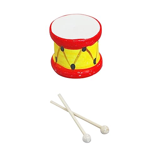 1 Satz Puppenhaus Drumsticks Trommelmusikspielzeug Musikalische Handtrommel Baby Trommel Spielzeug Musikinstrumentenmodell Spielzeuge Modelle Hölzern Kleine Trommel Mini von ifundom