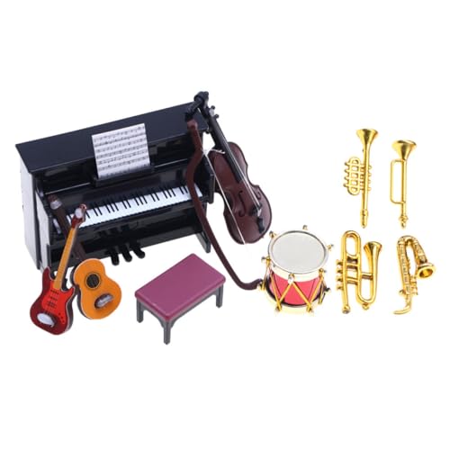 ifundom 1 Satz Mini-Hausaccessoire Plastikklavier Puppenhausklavier Spielzeug Modelle Mini- dekorative Mini-Hausdekoration Miniatur Musikinstrument Sparschwein einstellen Requisiten von ifundom