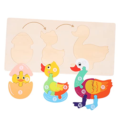 ifundom 1 Satz Puzzle kreativität kreativekraft Kinderspielzeug Montessori-Rätsel Tiere Ente passendes Spielspielzeug Aufklärungsspielzeug Anzahl Blöcke Spielzeugset neugeboren hölzern von ifundom