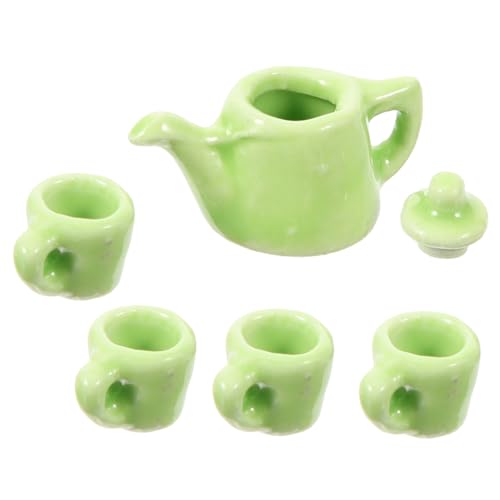 ifundom 1 Satz Satz Miniatur Fälschung klein teeservice The Craft Teeservice Kreatives puppenhauszubehör Mini-Tassen puppenhaus zubehör mini Keramik Light Green von ifundom