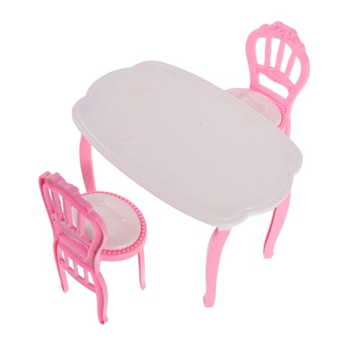ifundom 1 Satz Satz Puppenhaus-Miniatur-Schreibtisch Puppenmöbel für Robuste Puppenmöbel Puppenhaus Einrichtung kleine Puppenstubenmöbel Puppenhaus-Möbeltisch Plastik Rosa von ifundom