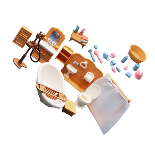 ifundom Puppenhaus Badezimmer Waschbecken Spielzeug Miniatur Badezimmer Requisiten Simulation Mini Möbel Set Für Jungen Und Mädchen von ifundom
