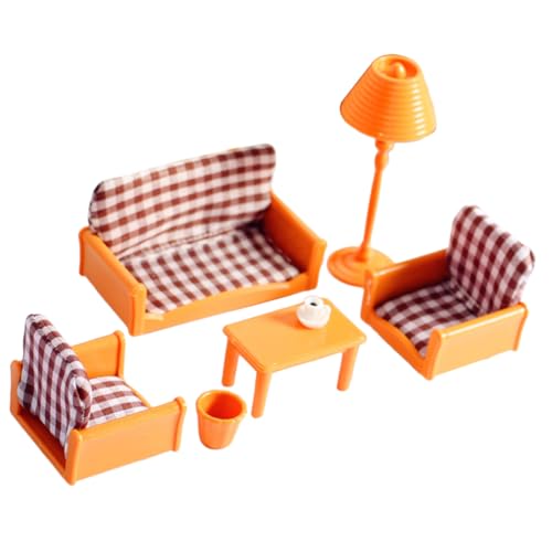 ifundom 1 Satz Simulationsmöbel Kinderspielzeug Kleines Möbelmodell Miniatur-möbeldekoration Puppenmöbel Miniaturmöbel Und Accessoires Miniatur-Sofa- Kleine Tischdeko Stoff Brown von ifundom