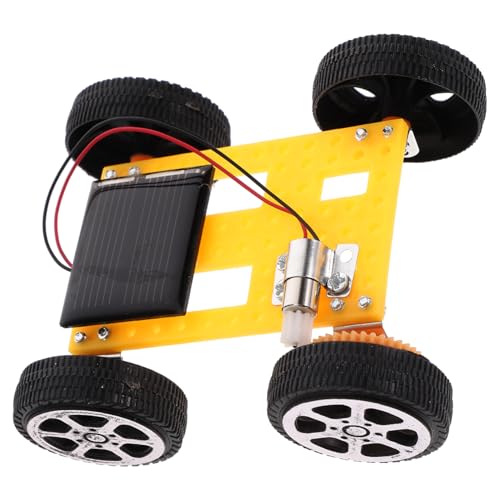 ifundom 1 Satz Solarbetriebenes Fahrzeug Auto Robotik Zappeln Roboter Bausatz Bausätze Lehrhilfe Wissenschafts Projekt DIY-experimente Lehrstütze Yellow Plastik von ifundom