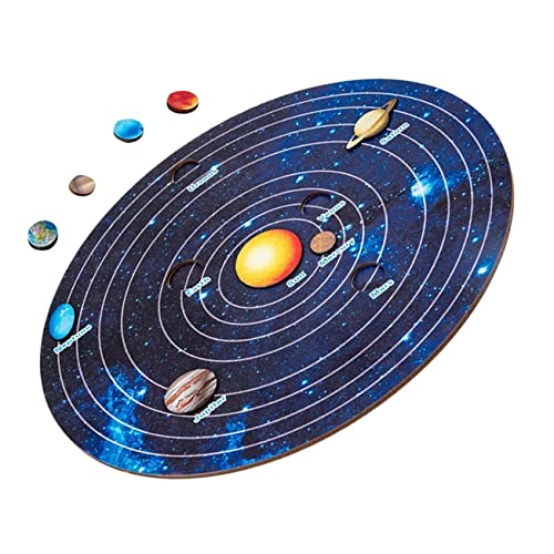 ifundom Puzzle-Spielzeug Lernen 1 Satz Sonnensystem-Puzzle Spielzeug Platz Kosmischer Planet Hölzern Vorschule Erkenntnis-Puzzle-Spielzeug von ifundom