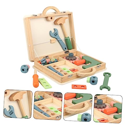 ifundom 1 Satz Spielhaus Werkzeug Kasten werkzeugkasten werkzeugkoffer Boy Toys Werkzeugset für Entwicklungsspielzeug Bildungsspielzeug Rollenspiel-Requisiten hölzern von ifundom