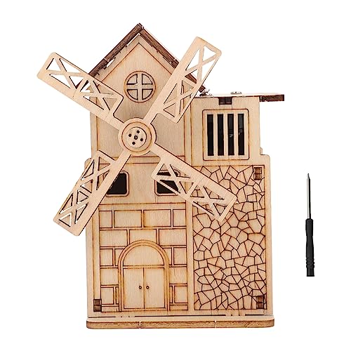 ifundom 1 Satz Spieluhr aus Holz Spielzeug 3 d Puzzle Mechaniker Geschenke 3D-Modellbausätze für Windmühlen aus Holz Rätsel Spielset aus Holz Windmühle mit Motor Windmühle aus Holz Musik von ifundom