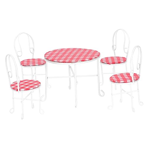ifundom 1 Satz Spielzeugmöbel Statuen Heimdekoration Miniaturstühle Puppenhaus-miniaturmöbel Dekorative Wohnaccessoires Mini-zubehör Mini-gartenstuhl Esstischdekor Mini-häuser Eisen von ifundom