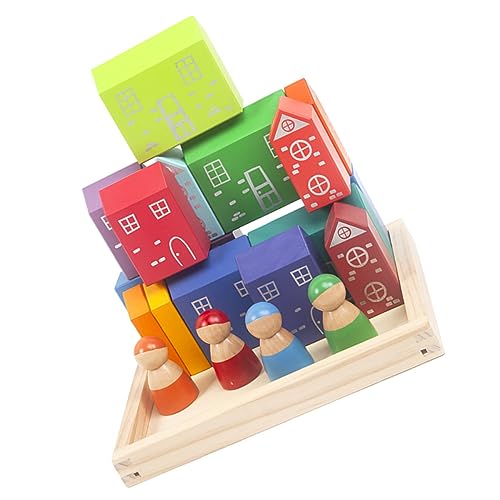 ifundom Kinder-holzklötze-Set – 20-teilig – Thema Stadtmenschen – Lernspielzeug Für Kleinkinder Und Vorschulkinder von ifundom