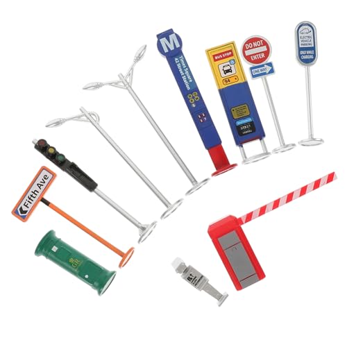 ifundom 1 Satz Straßenschilder-spielset, Verkehrsschilder-spielset, Mini-Spielzeug-straßenschilder Zum Spielen Für Kinder von ifundom