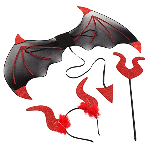 ifundom 1 Satz Teufelsflügel Mantel Teufel Kostüme Teufel Kostüm Frauen Skelett Kostüm Hörner Zubehör Halloween schminke Halloween Make up schickes Outfit Stirnband aus Horn Eisendraht rot ifundom 1 Satz Teufelsflügel Mantel Teufel Kostüme Teufel Kostüm Frauen Skelett Kostüm Hörner Zubehör Halloween schminke Halloween Make up schickes Outfit Stirnband aus Horn Eisendraht rot von ifundom